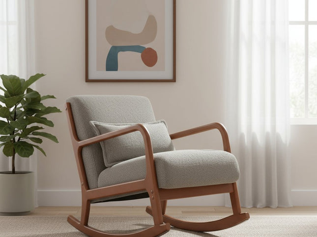 26" Gray Upholstered Arm Chair