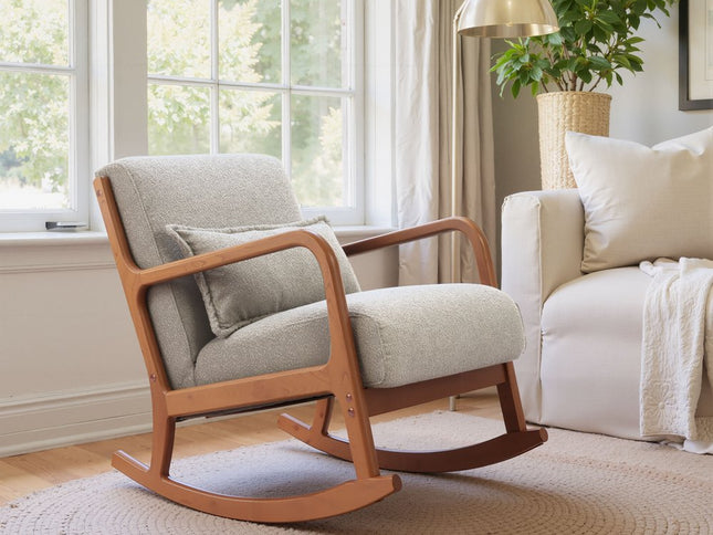 26" Gray Upholstered Arm Chair