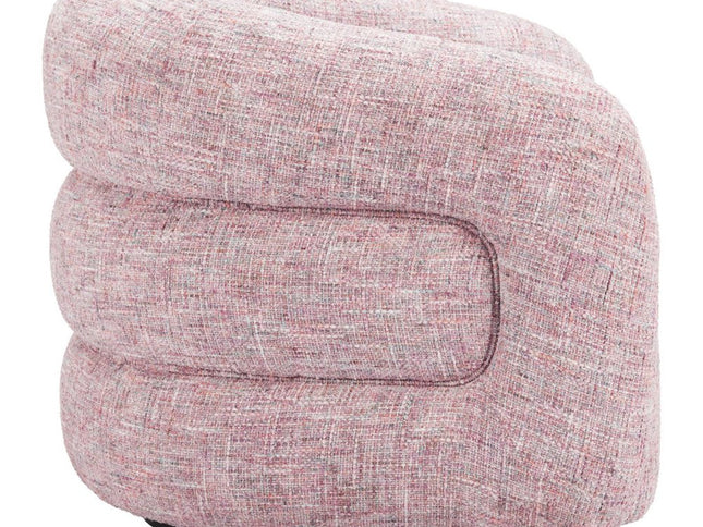 33" Pink Upholstered Swivel Arm Chair