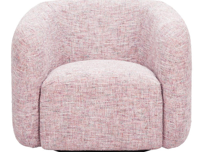 33" Pink Upholstered Swivel Arm Chair
