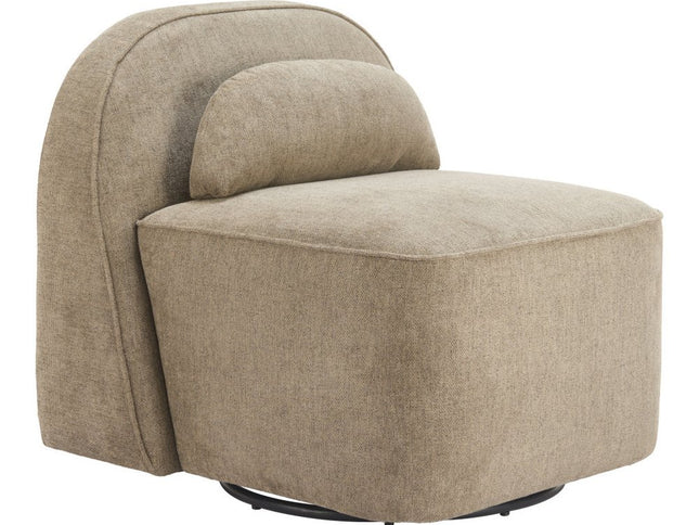 32" Brown Upholstered Swivel Side Chair