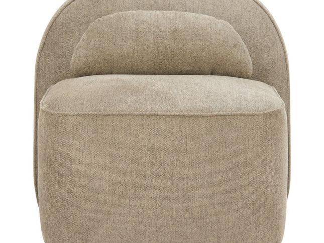 32" Brown Upholstered Swivel Side Chair