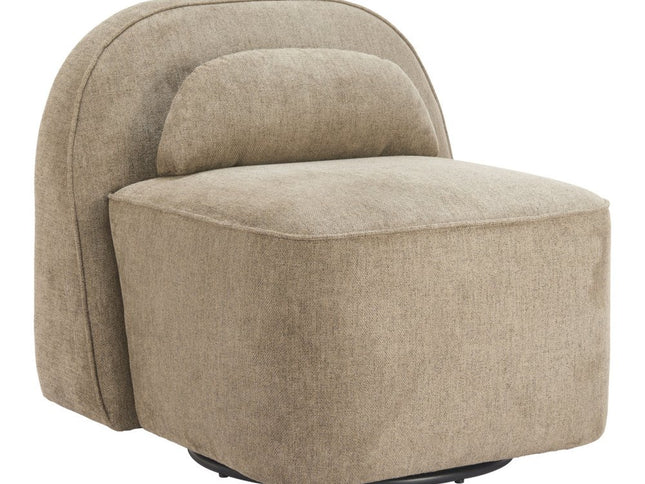 32" Brown Upholstered Swivel Side Chair