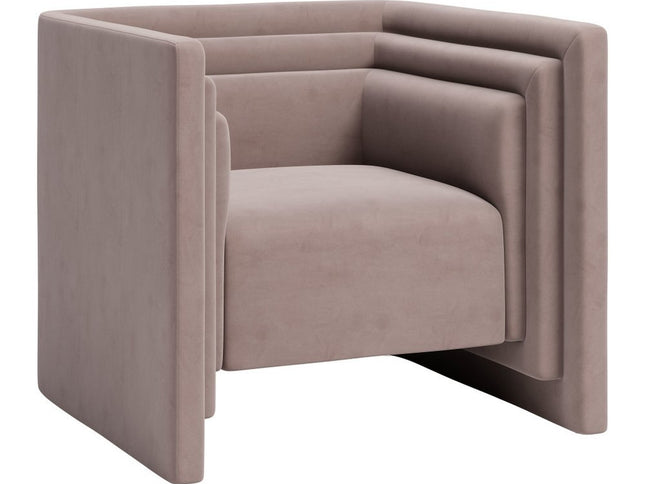 35" Taupe Upholstered Arm Chair