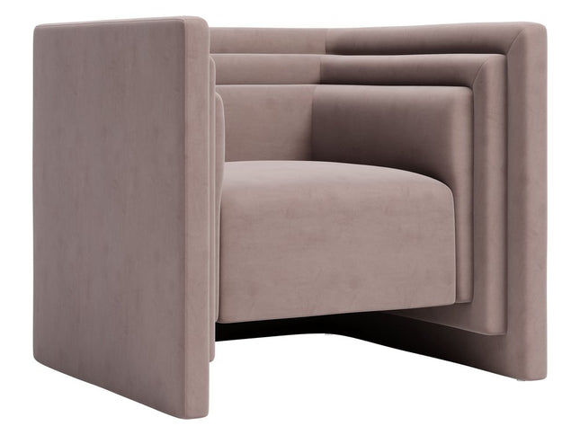 35" Taupe Upholstered Arm Chair