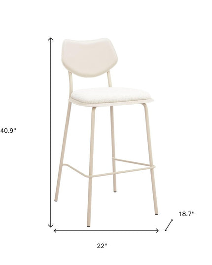 Set of Four 30" Light Gray Fabric Faux Leather and Steel Bar Height Bar Chairs