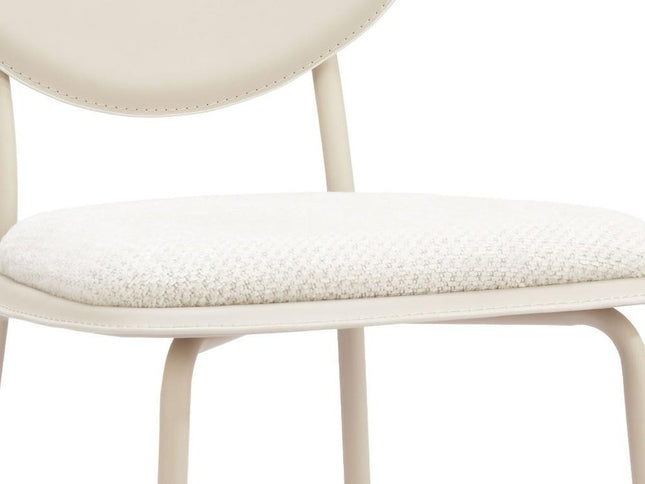 Set of Four 26" Light Gray Fabric Faux Leather and Steel Counter Height Bar Chairs