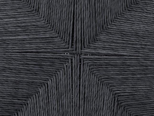 Set of Two 30" Black Rattan and Aluminum Low Back Bar Height Bar Chairs