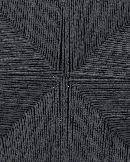 Set of Two 30" Black Rattan and Aluminum Low Back Bar Height Bar Chairs