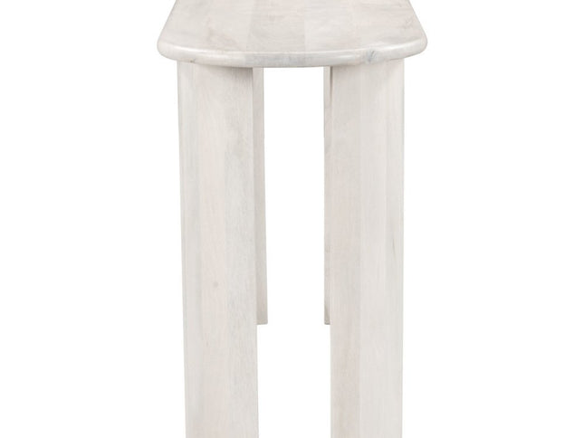 58" White Solid Wood Oval Console Table