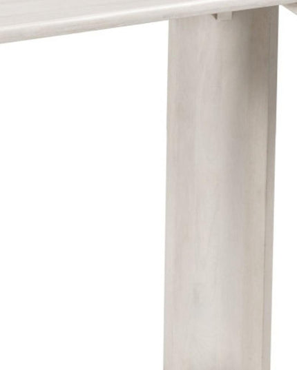 58" White Solid Wood Oval Console Table