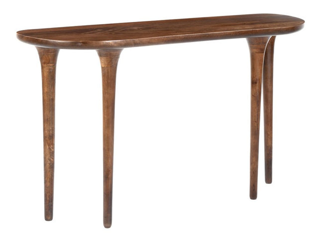 48" Brown Solid Wood Half Circle Console Table