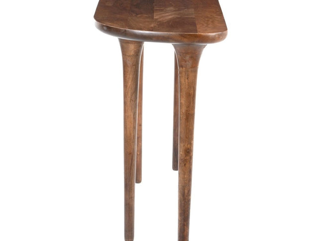 48" Brown Solid Wood Half Circle Console Table