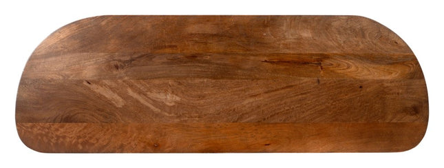 48" Brown Solid Wood Half Circle Console Table