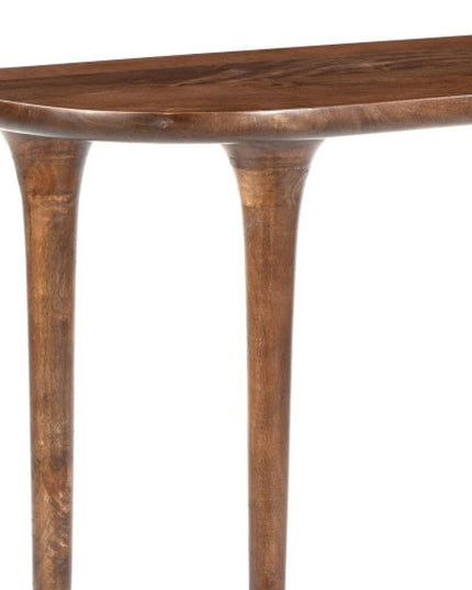 48" Brown Solid Wood Half Circle Console Table