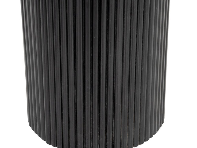 52" White and Black Genuine Marble and Solid Wood Oval Double Pedestal Console Table