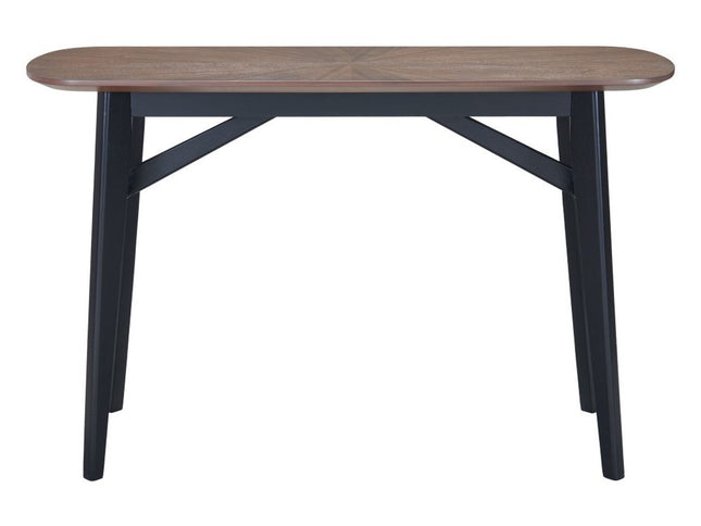 48" Espresso and Black Solid Wood Oval Console Table