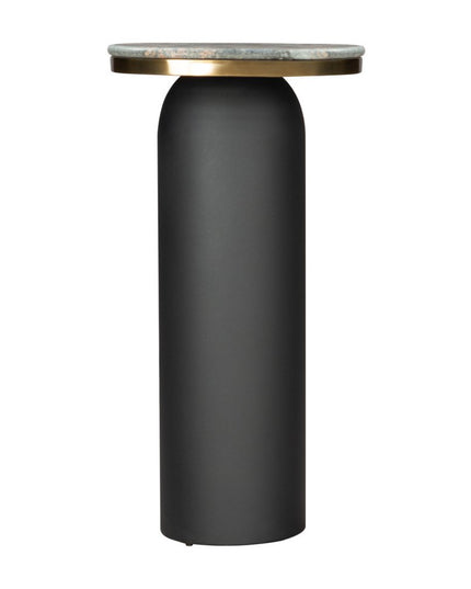 43" Black and Gold Genuine Marble and Steel Double Pedestal Console Table