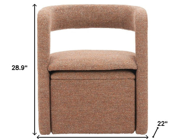 26" Brown Upholstered Arm Chair With Ottoman
