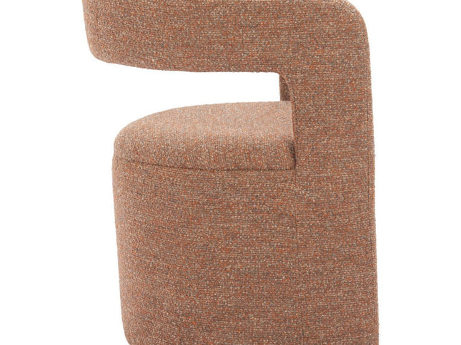 26" Brown Upholstered Arm Chair With Ottoman