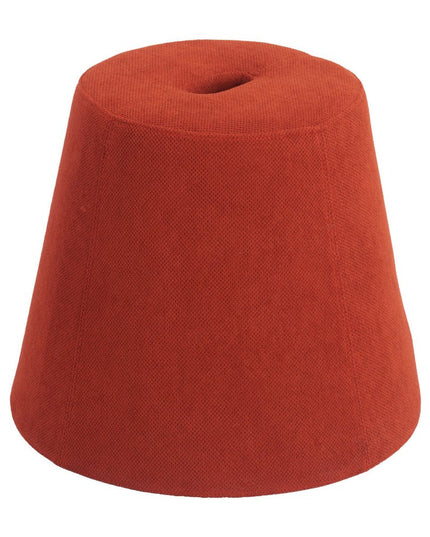 19" Red Fabric Round Ottoman