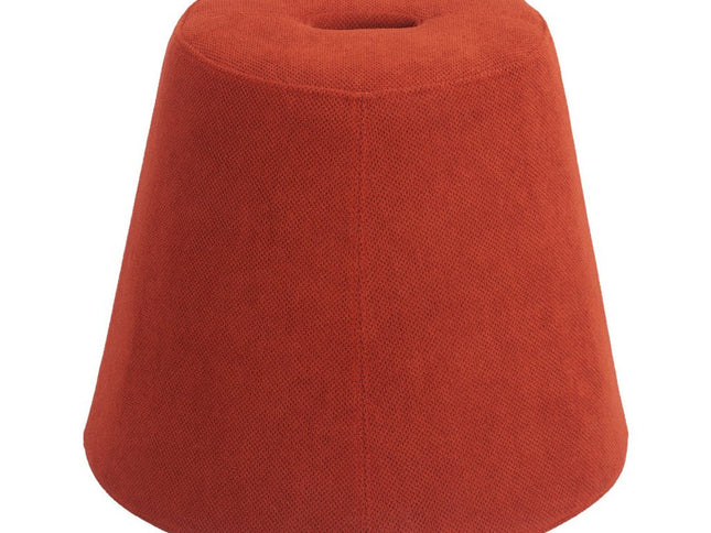19" Red Fabric Round Ottoman