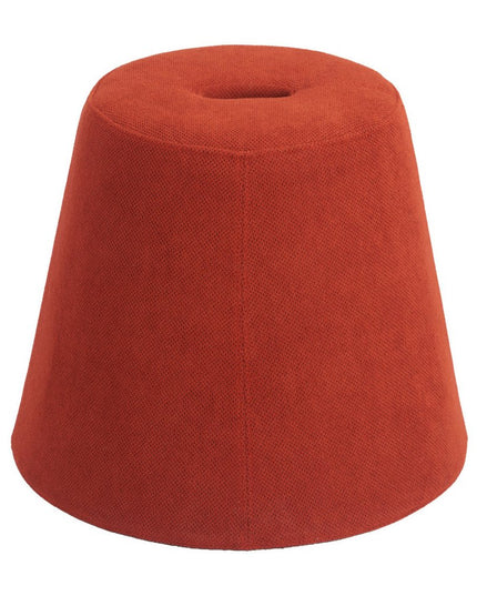 19" Red Fabric Round Ottoman