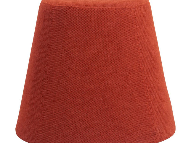 19" Red Fabric Round Ottoman