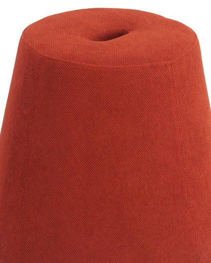 19" Red Fabric Round Ottoman