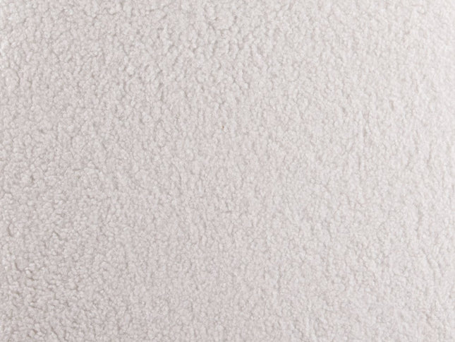 31" Cream and Gold Fabric Round Ottoman