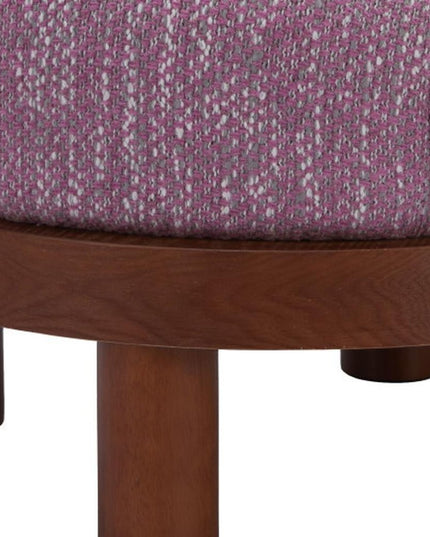 23" Brown Fabric Round Ottoman