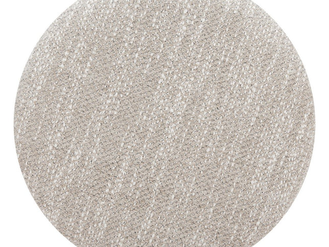 21" Gray and Brown Fabric Round Ottoman With Storage