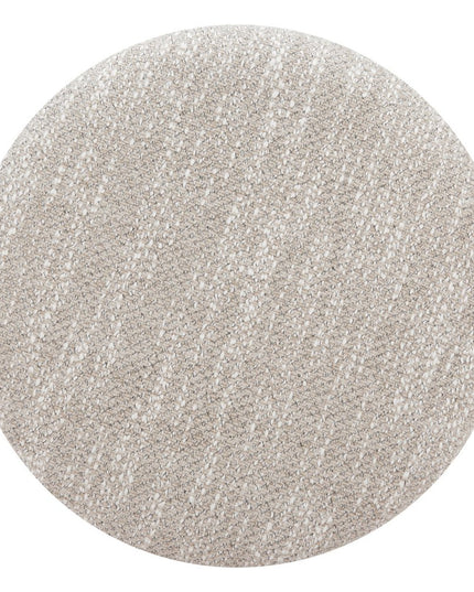 21" Gray and Brown Fabric Round Ottoman With Storage