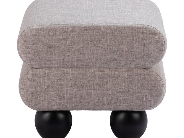20" Gray and Black Fabric Ottoman