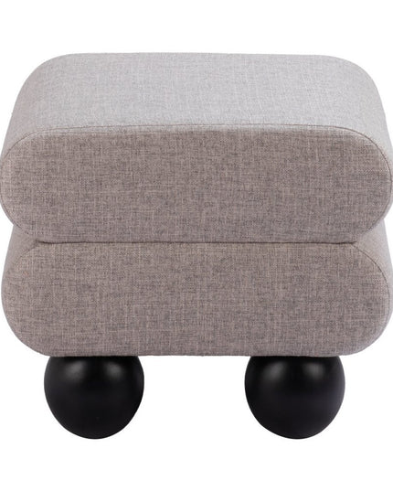 20" Gray and Black Fabric Ottoman