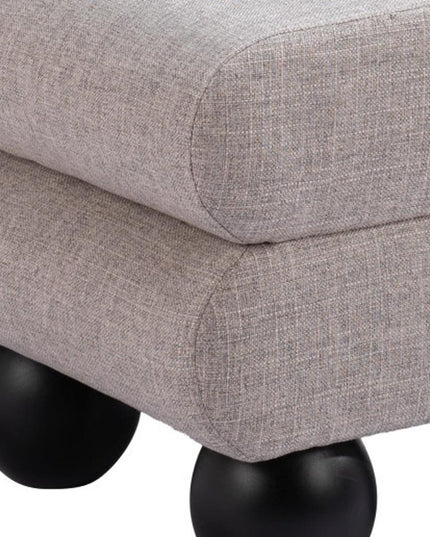 20" Gray and Black Fabric Ottoman