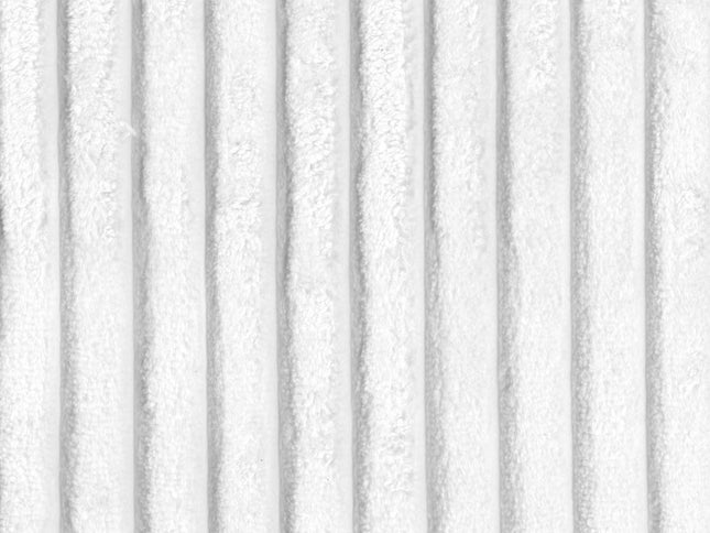 42" White and Natural Corduroy And Fabric Ottoman