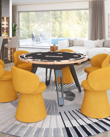 42" White and Natural Corduroy And Fabric Ottoman