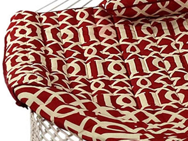 Red Geometric Spreader Bar Hammock Hammock Stand Included