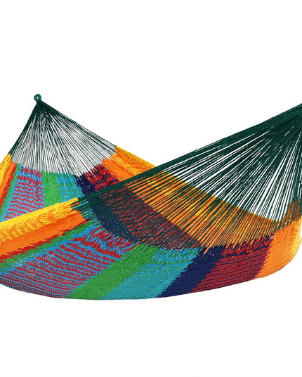 Green Red And Yellow Striped Double Hammock