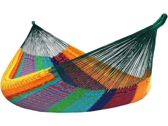 Green Red And Yellow Striped Double Hammock