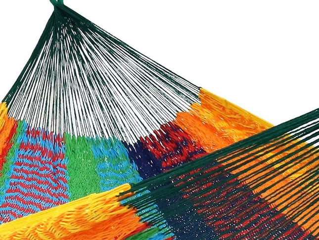 Green Red And Yellow Striped Double Hammock