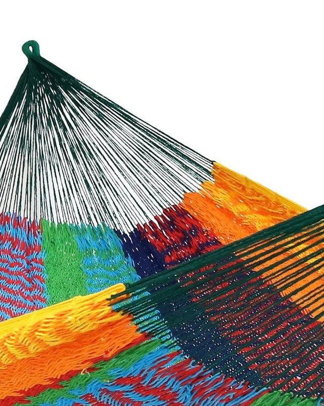 Green Red And Yellow Striped Double Hammock