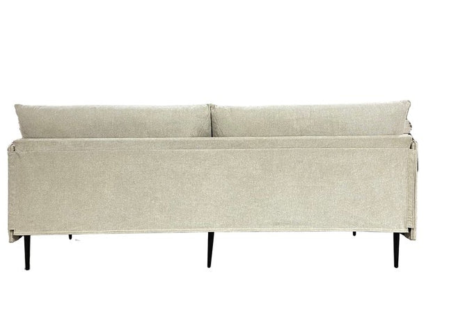 85" Beige Fabric Solid Wood Sofa