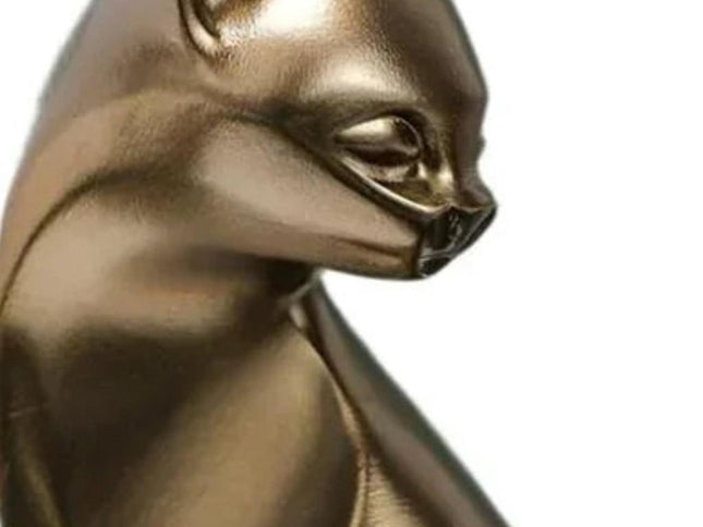 6" Bronze Resin Cat Hand Painted Figurine