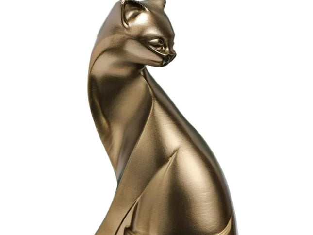 6" Bronze Resin Cat Hand Painted Figurine