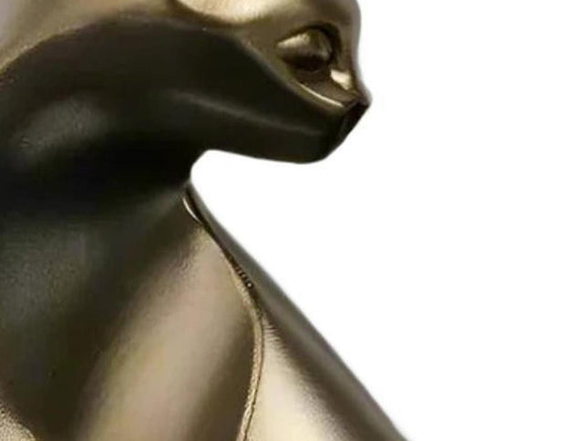 6" Bronze Resin Cat Hand Painted Figurine