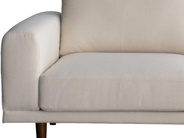 79" Beige Fabric Solid Wood Sofa