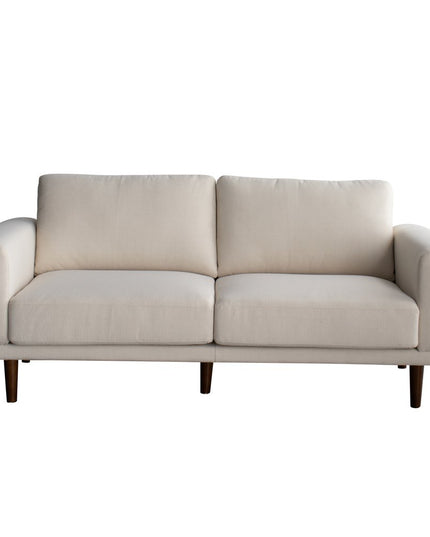 79" Beige Fabric Solid Wood Sofa