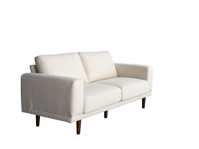 79" Beige Fabric Solid Wood Sofa